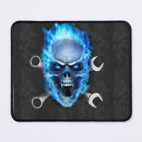 Item preview, Mechanic Skull Fire Blue And American Flag designed and sold by EllenKarl.
