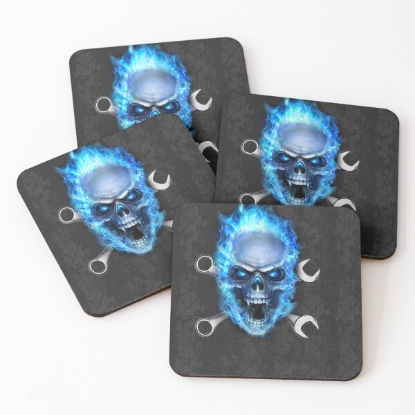 Item preview, Mechanic Skull Fire Blue And American Flag designed and sold by EllenKarl.