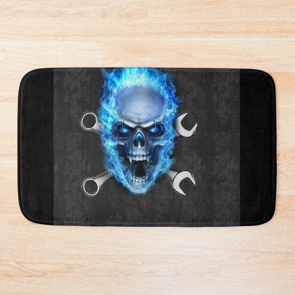 Item preview, Mechanic Skull Fire Blue And American Flag designed and sold by EllenKarl.