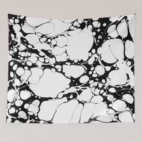 Item preview, Black and White bubbles Spilled Ink Marbled Paper designed and sold by 5mmpaper.