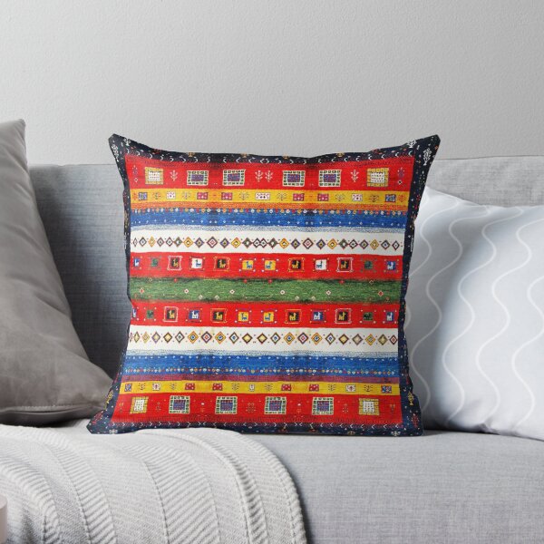 Colored Andalusian Traditional Moroccan Vintage Artwork Throw Pillow