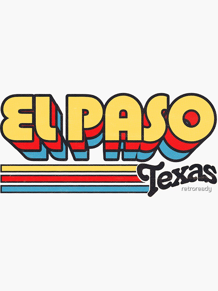 "El Paso, TX City Stripes" Sticker for Sale by retroready Redbubble