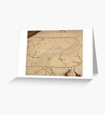 Pennsylvania Fantasy Map Greeting Card