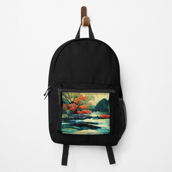 Item preview, Japanese painting of beautiful scenery depicting red trees and small waterfalls designed and sold by Yehochanan.