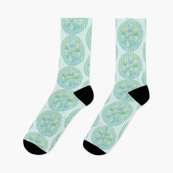 Item preview, SPOOKY SEASON Kawaii Ghosts Green Blue designed and sold by everything4eva.
