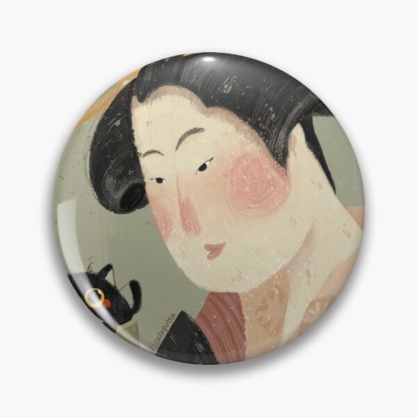Item preview, Japanese Classic Painting Woman with cat Kabuki UkiyoE designed and sold by lisasaputra.