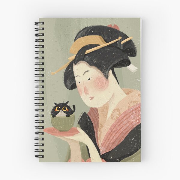 Item preview, Japanese Classic Painting Woman with cat Kabuki UkiyoE designed and sold by lisasaputra.