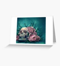 Skull and Peonies Greeting Card