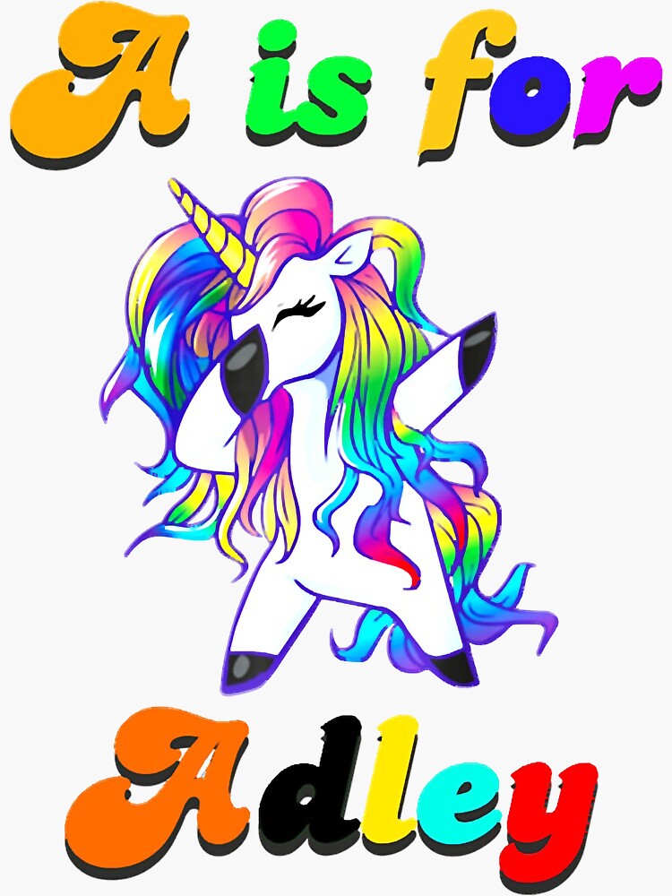 "A For Adley" Sticker for Sale by Merchwithacause Redbubble