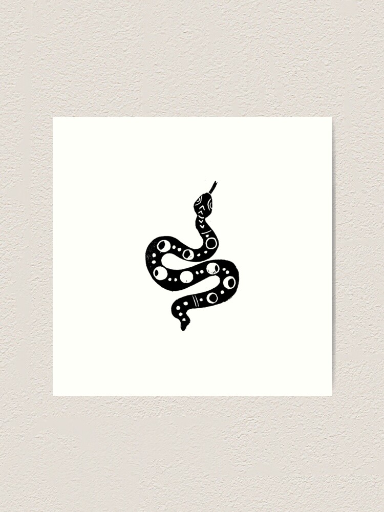 Linocut snake minimal animal reptile nature printmaking desert southwest  snakes by Monoo Art Print for Sale by monooprints