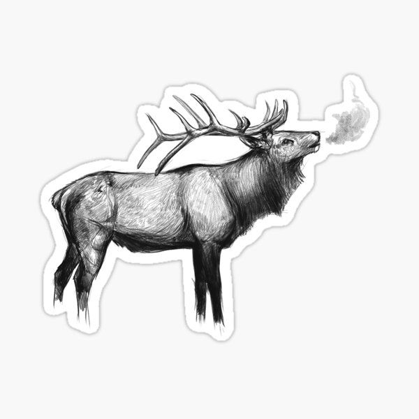 "Elk Call" Sticker for Sale by CosmosCreatures Redbubble