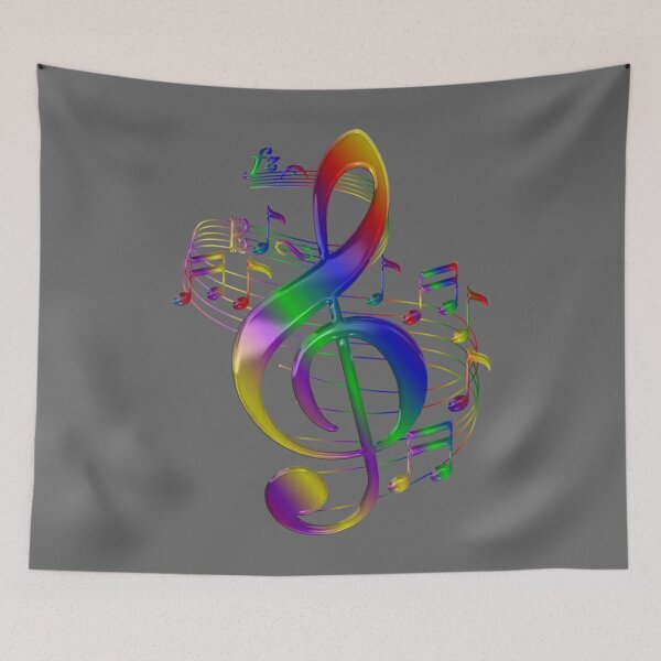 Item preview, Clave de sol colorida con notas musicales designed and sold by AlyceLedner.