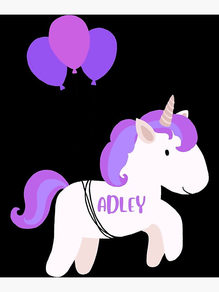 "A for Adley Balloons & Unicorn A is for Adley " Poster for Sale by Merchwithacause Redbubble