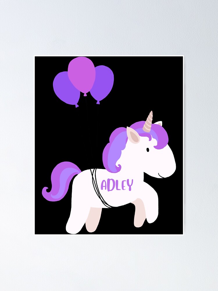 "A for Adley Balloons & Unicorn A is for Adley " Poster for Sale by