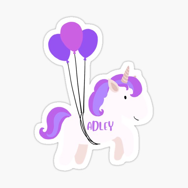 "A for Adley Balloons & Unicorn A is for Adley " Sticker for Sale by Merchwithacause Redbubble