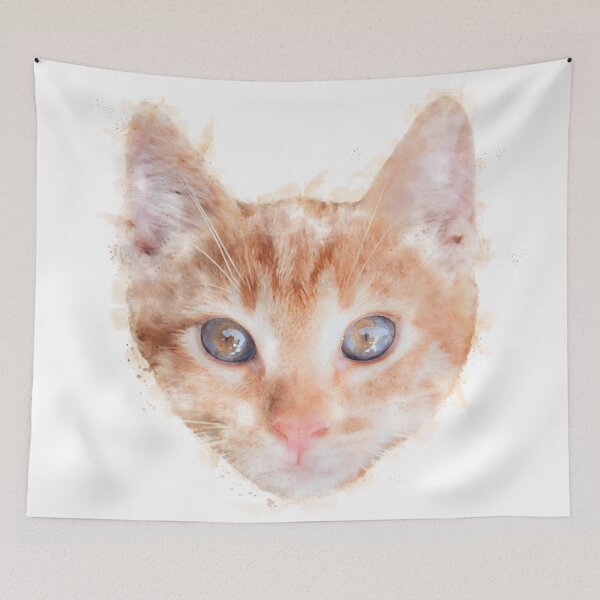 Item preview, Ginger Tabby Kitten Watercolour Artwork designed and sold by Typeglyphs.