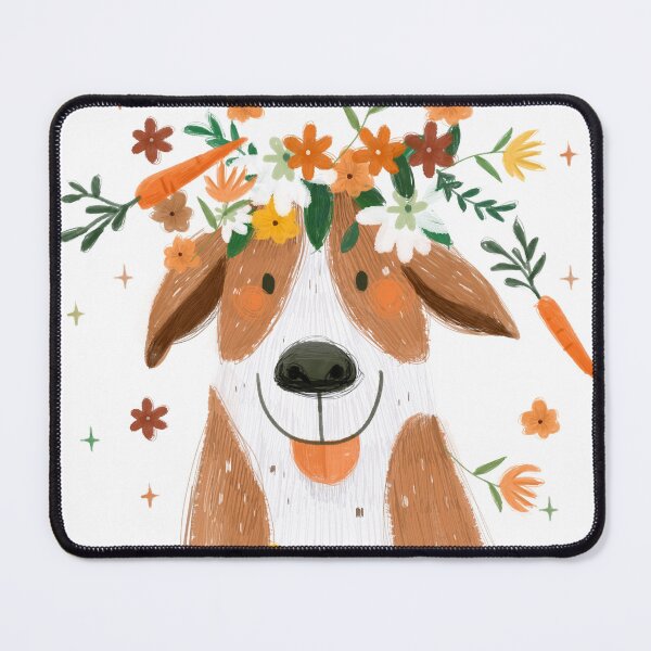 Item preview, Phill the happy flowery dog designed and sold by lisasaputra.