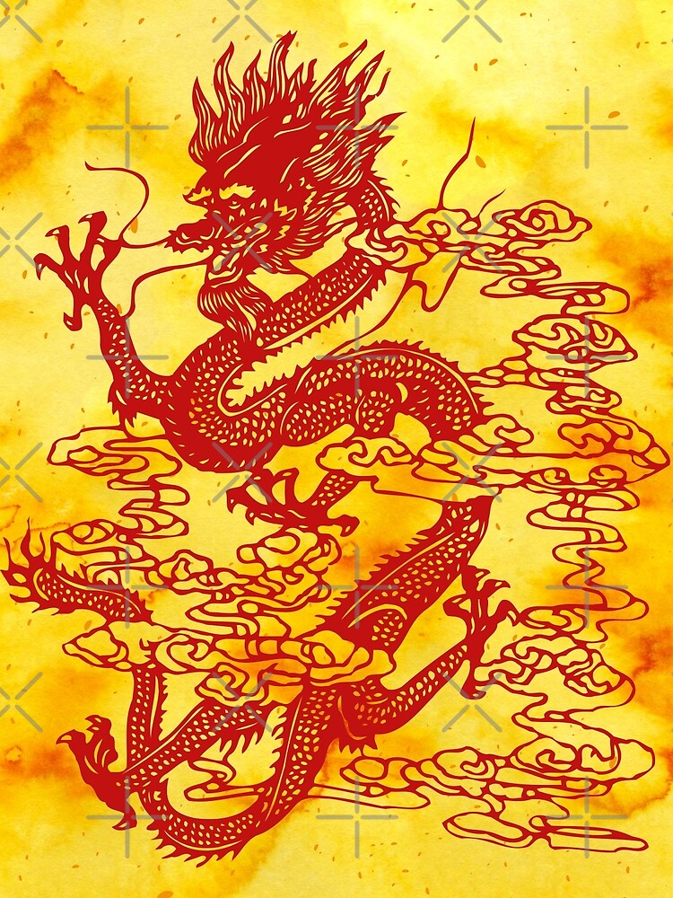 "Chinese Red Dragon" Poster for Sale by RandomDoors Redbubble