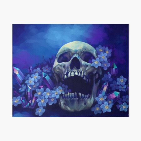 Skull and Forget-me-nots Art Board Print