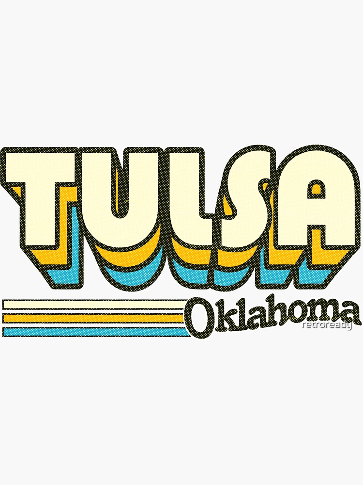 "Tulsa, OK City Stripes" Sticker by retroready Redbubble