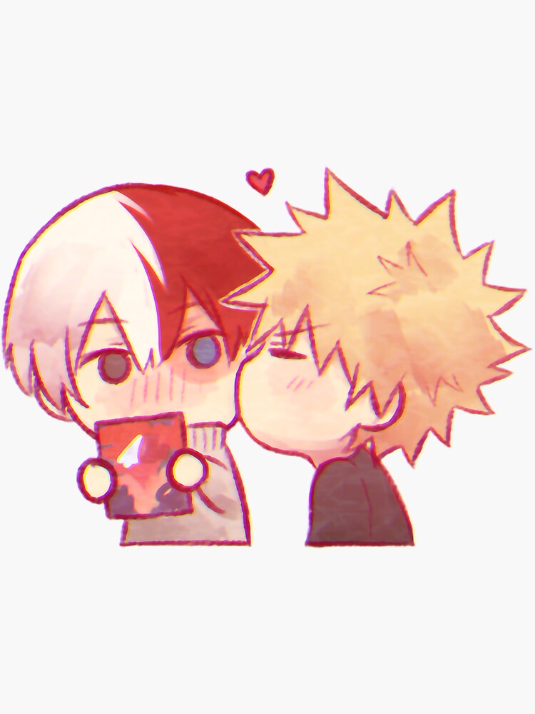 "Shoto Todoroki x Katsuki Bakugo Chibi MHA" Sticker for Sale by