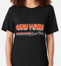New York, New York Stadt Streifen Slim Fit T-Shirt