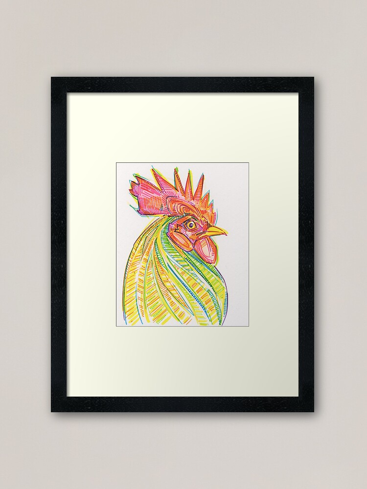 Alternate view of Rooster Drawing - 2017 Framed Art Print