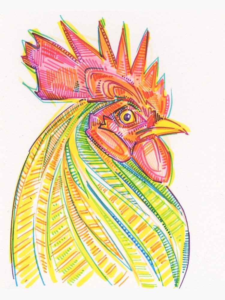 Rooster Drawing - 2017 by gwennpaints