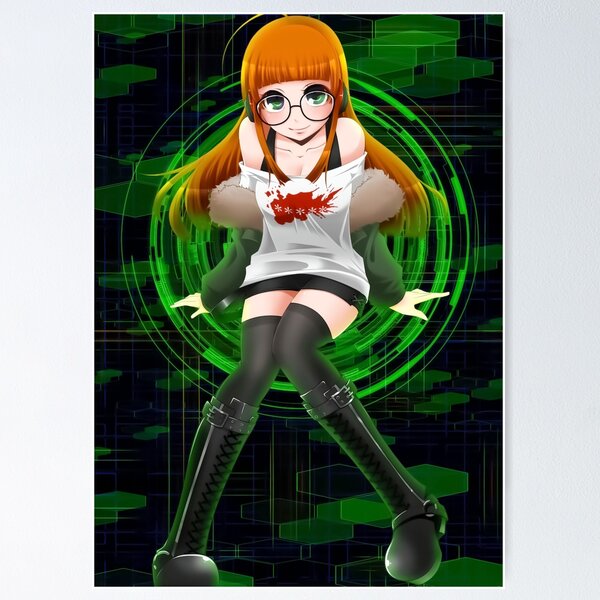 Futaba Sakura Navi Persona 5 Artwork For Fan Poster for Sale by paolaxcarrot Redbubble