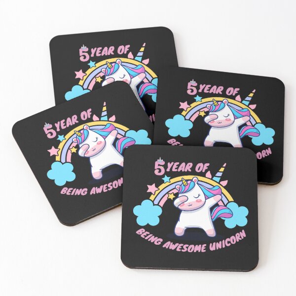 Item preview, 5 Year of being awesome unicorn designed and sold by Artistusha.
