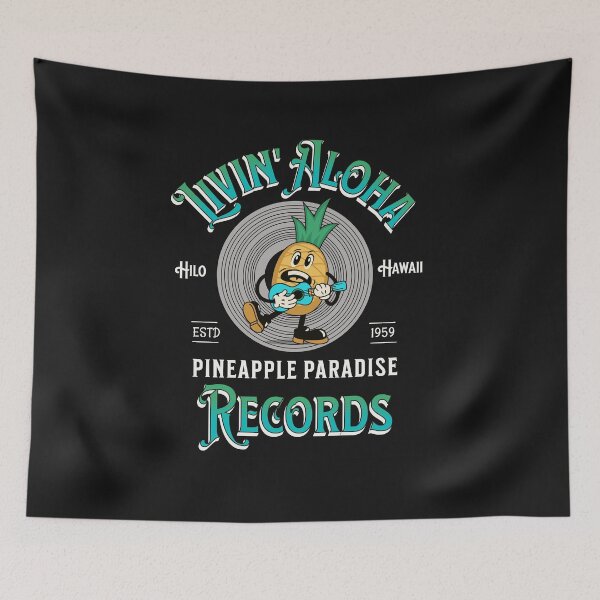 Item preview, Pineapple Playing Ukulele Vintage Hawaiian Music Ukulele Player Hilo Hawaii designed and sold by FreeSpiritAloha.