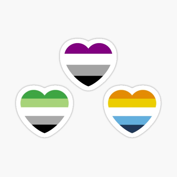 Artikel-Vorschau von Asexual, Aromantic, AroAce Pride Sticker Set, designt und verkauft von Erwin Moore.