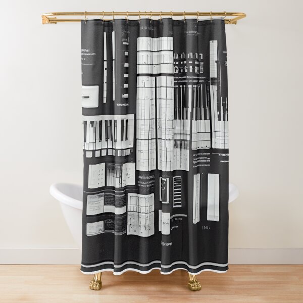 Deconstructed Synth 2 Shower Curtain