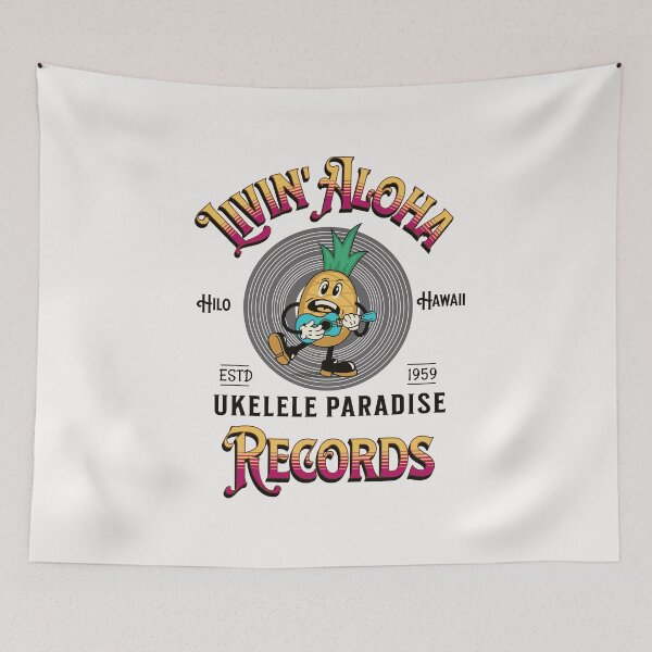 Item preview, Cute Pineapple Playing Ukulele Hawaiian Music Ukulele Player Kona Hawaii designed and sold by FreeSpiritAloha.