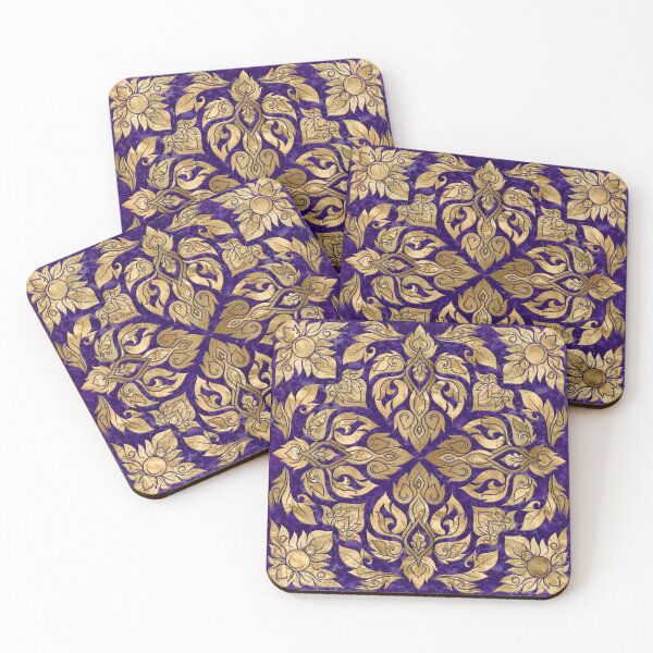 Item preview, Vintage Gold on Amethyst Purple Thai Ornament  designed and sold by k9printart.