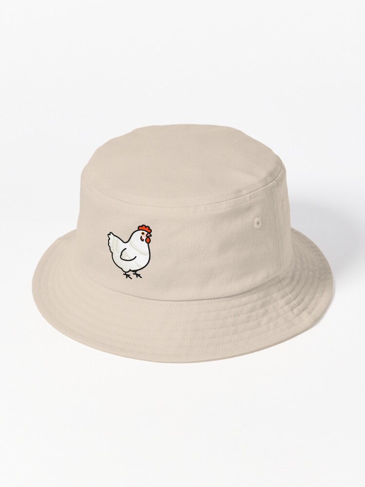 Chubby White Chicken Bucket Hat for Sale by birdhism