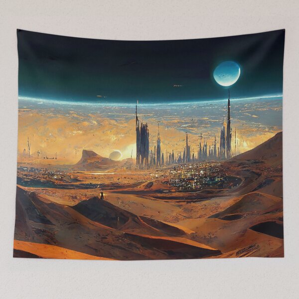 Item preview, Oasis at the Edge of Space Abstract AI Generated Art designed and sold by MeAI-Art.