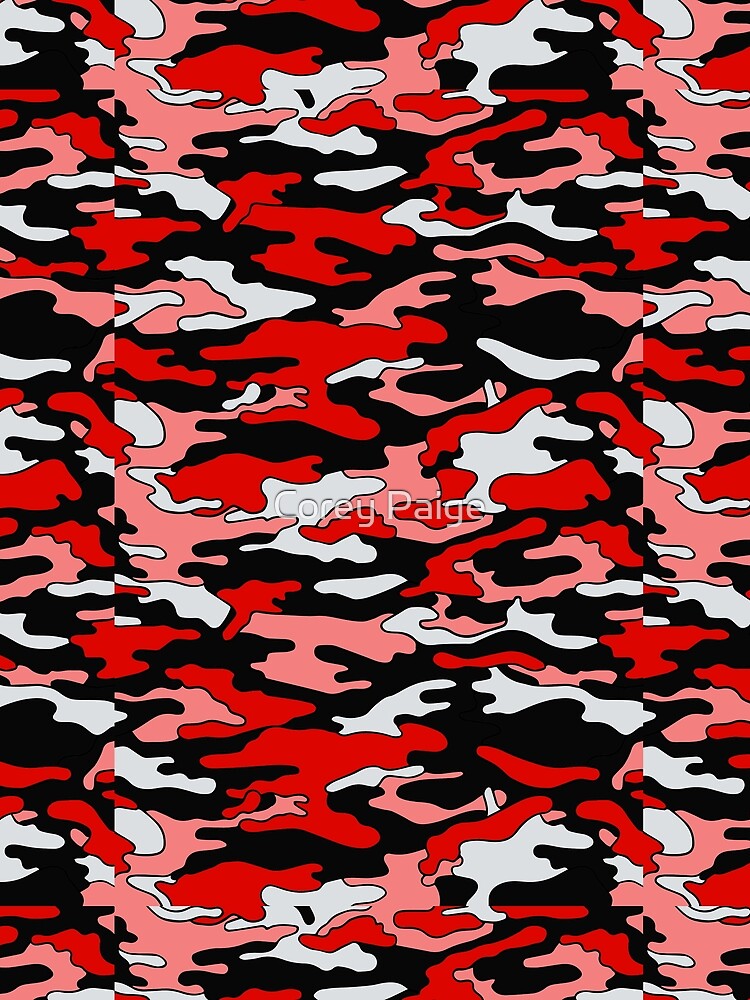 Red & Black Camouflage  Graphic T-Shirt for Sale by Corey Paige Designs