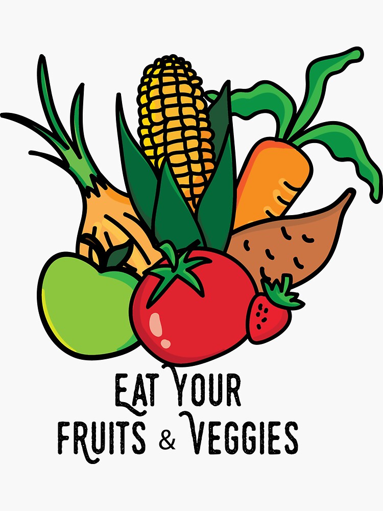 Thumbnail 3 of 3, Sticker, Eat your fruits and veggies designed and sold by megnance27.