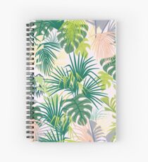 Cuaderno de espiral patrón de la selva rosa