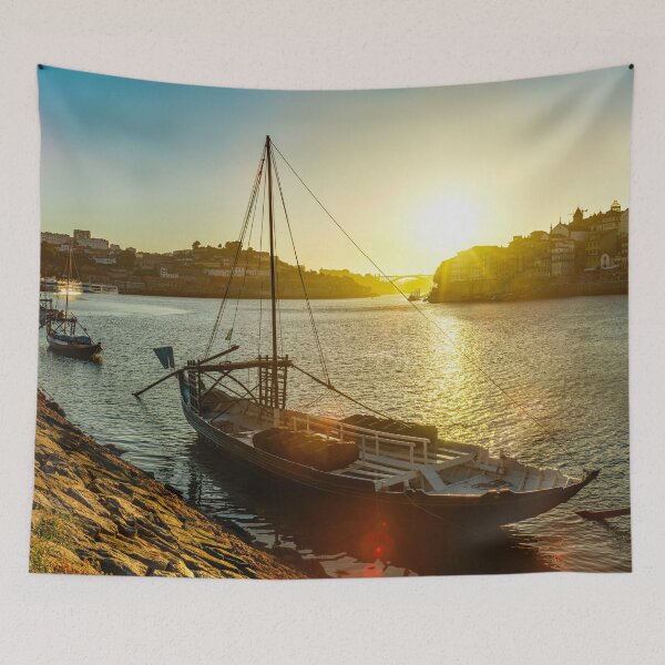 Item preview, Wonderful sunset on the river in Portugal. Panoramic view designed and sold by Alexander Sorokopud.