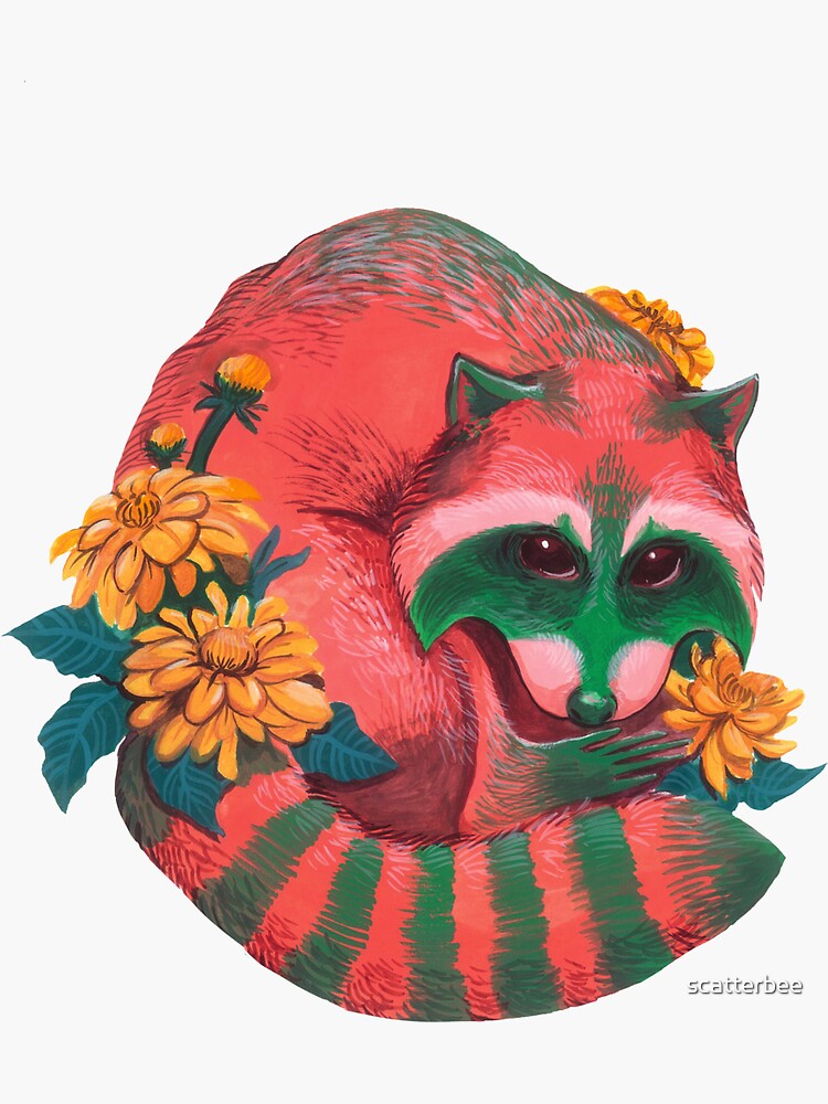 Watermelon Raccoon by scatterbee