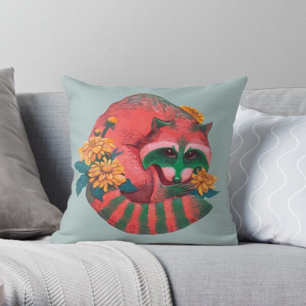 Watermelon Raccoon Throw Pillow