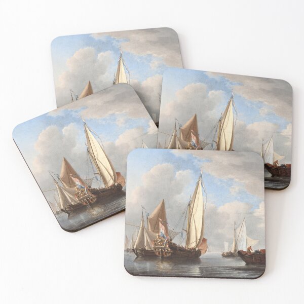 Item preview, A Yacht and Other Vessels in a Calm Willem van de Velde the Younger designed and sold by OldTimeArt.