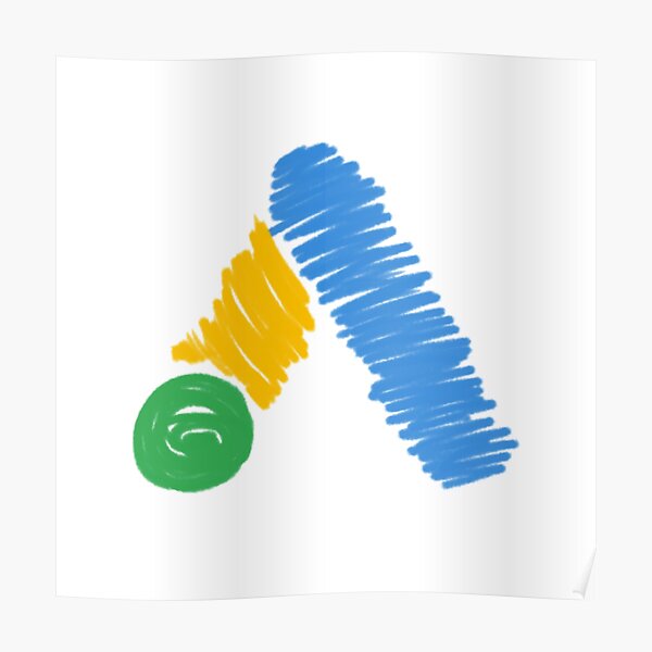 "Google Ads Pencil Drawing white background" Poster for Sale by