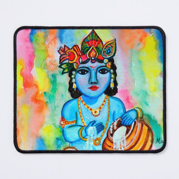 Item preview, Natkhat Bal Krishna colorful watercolor designed and sold by artbymanjiri.
