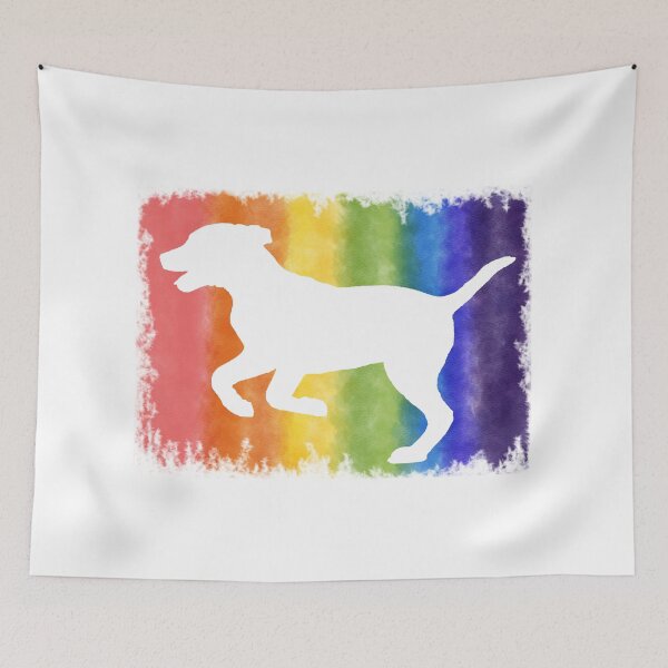 Item preview, Rainbow dog silhouette designed and sold by PellSilversmith.