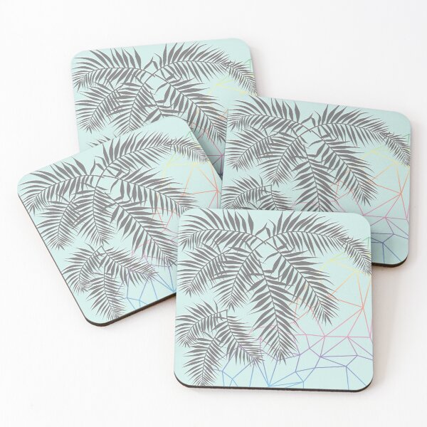 Item preview, Palm Leaves Geometric B&W Mint designed and sold by famenxt.