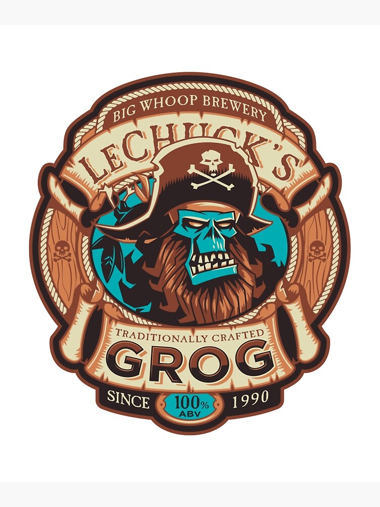 "Ghost Pirate Grog Monkey Island Craft Beer Video Game" Poster for Sale