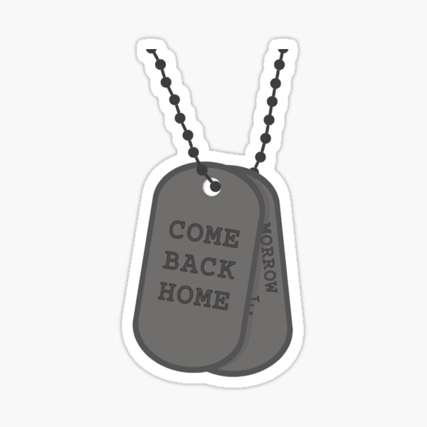 Back Home Luke Morrow Dog Tags Purple Hearts" Sticker for